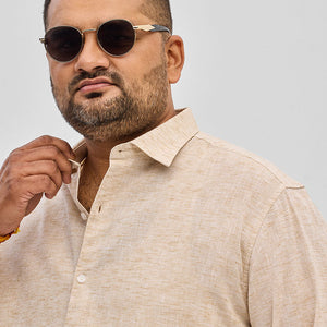Beige Linen Blend Shirt