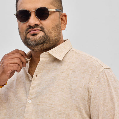 Beige Linen Blend Shirt