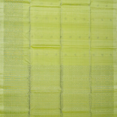 Mint Green Handloom Soft Silk Saree With Spiral Buttas