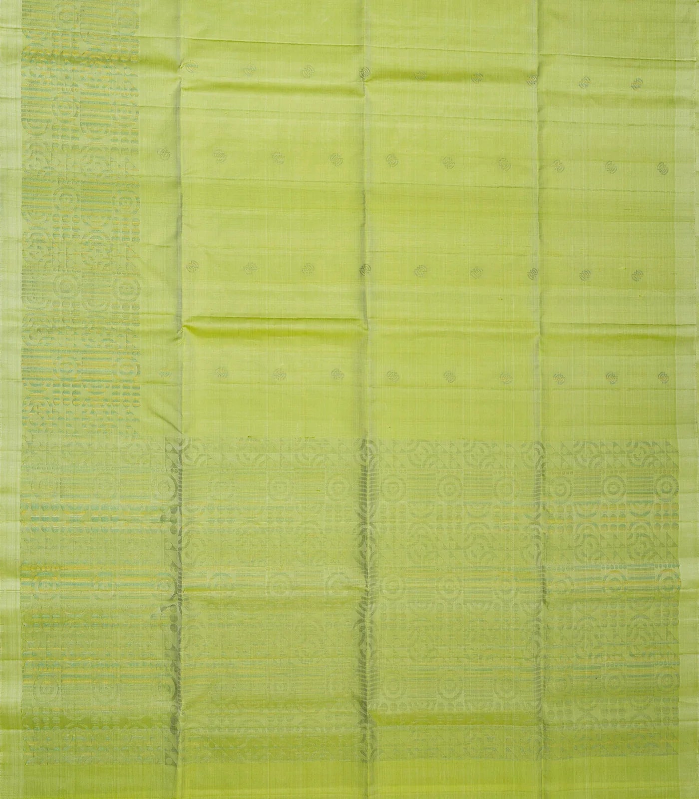 Mint Green Handloom Soft Silk Saree With Spiral Buttas