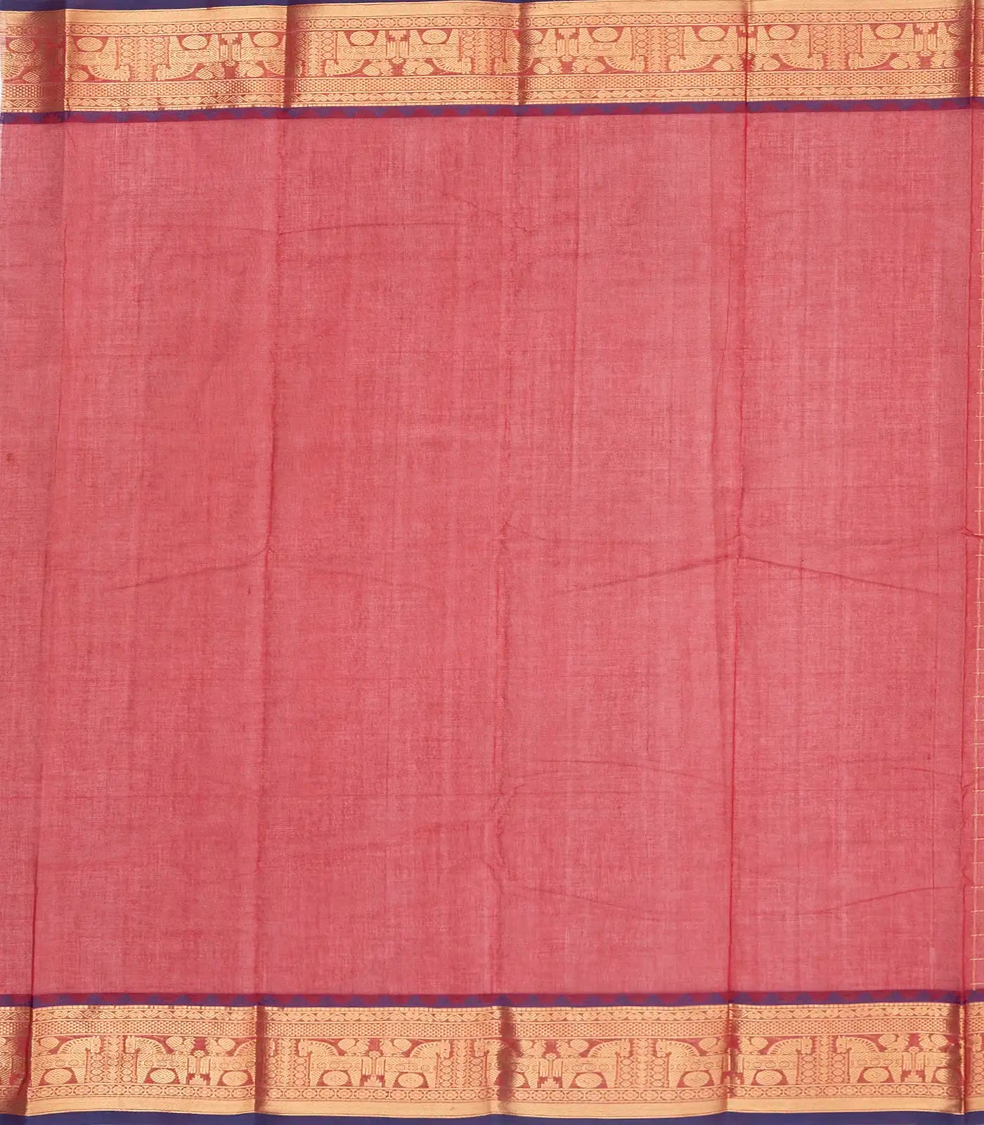 Red Handloom Kanchi Cotton Saree And Checks