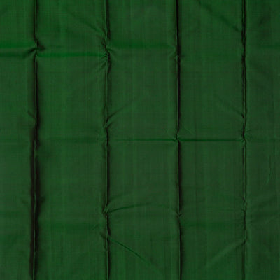 Bottle Green Handloom Kanchipuram Silk Saree With Kamalam Buttas