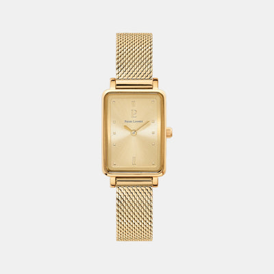 Ariane Women Quartz Gold Dial Analog Mesh Watch 057H542