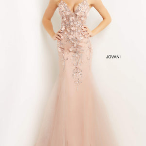 3D Floral Sleeveless Mermaid Dress by Jovani 05839