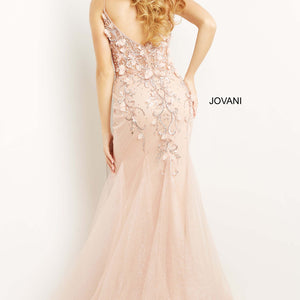 3D Floral Sleeveless Mermaid Dress by Jovani 05839