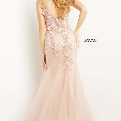 3D Floral Sleeveless Mermaid Dress by Jovani 05839