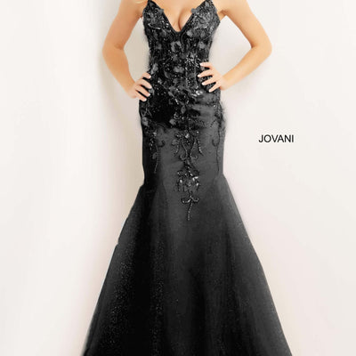 3D Floral Sleeveless Mermaid Dress by Jovani 05839