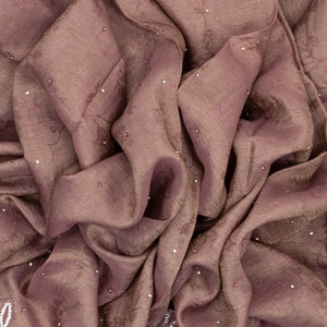 Dusty Pink Woven Georgette Silk Saree With Embroidery