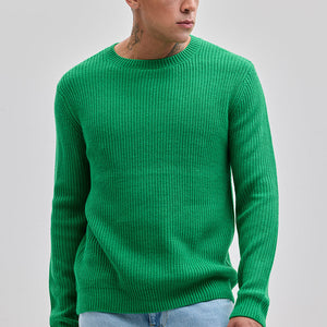 Green Fisherman Knit Sweater
