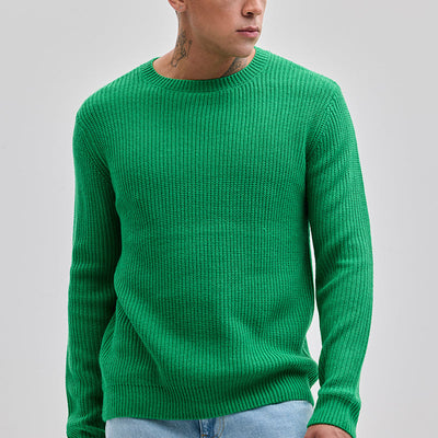 Green Fisherman Knit Sweater