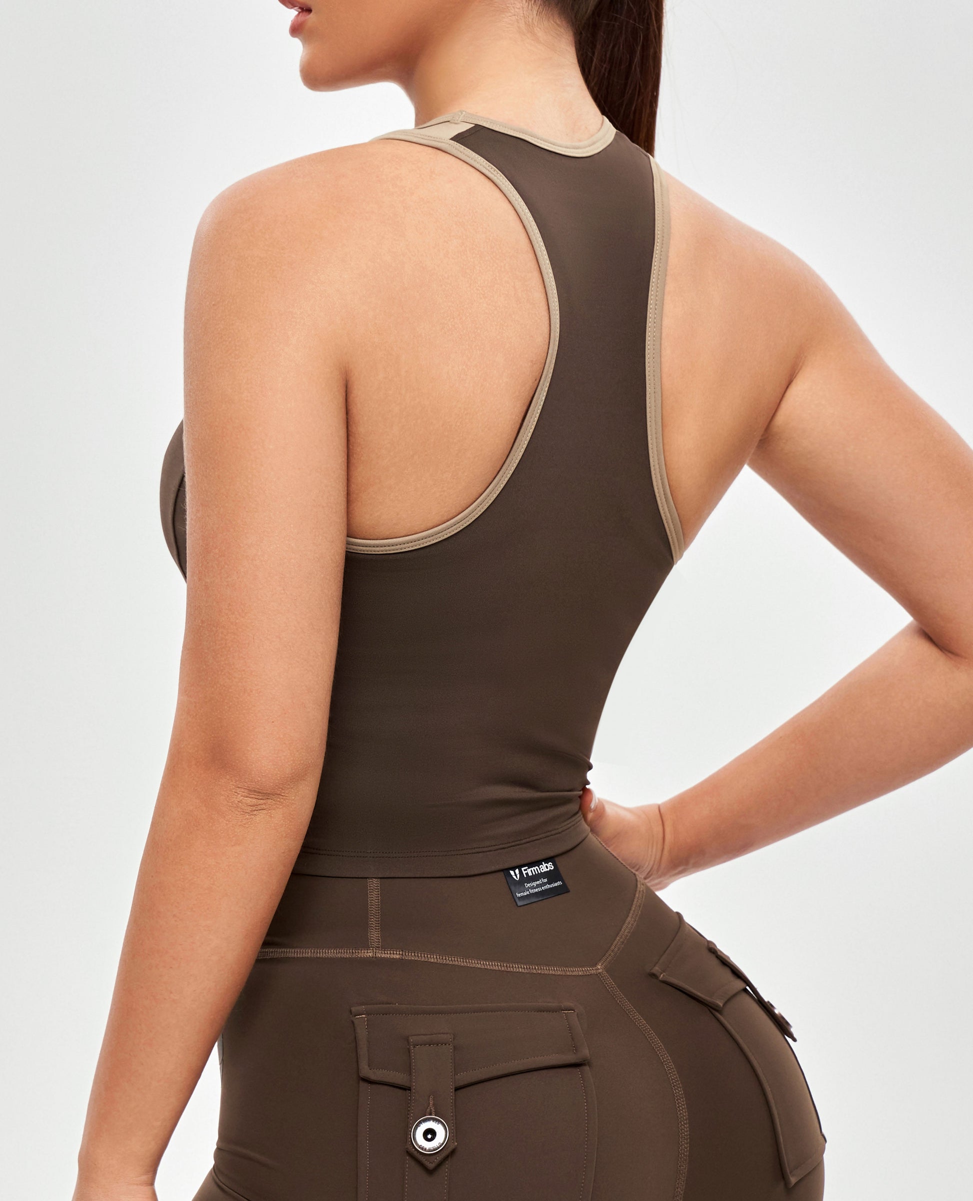 Cutout Tank Top - Dark Brown