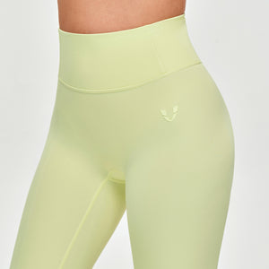 High Waisted Workout Leggings - Light Yellow
