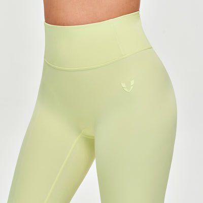 High Waisted Workout Leggings - Light Yellow