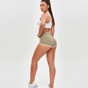 High Waist Short Shorts - Beige