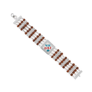 Rudraksha Silver Jay Thakar Four Line Bracelet