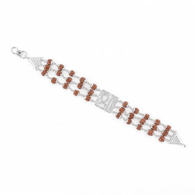 Rudraksha Silver Shree Tripal Line bracelet