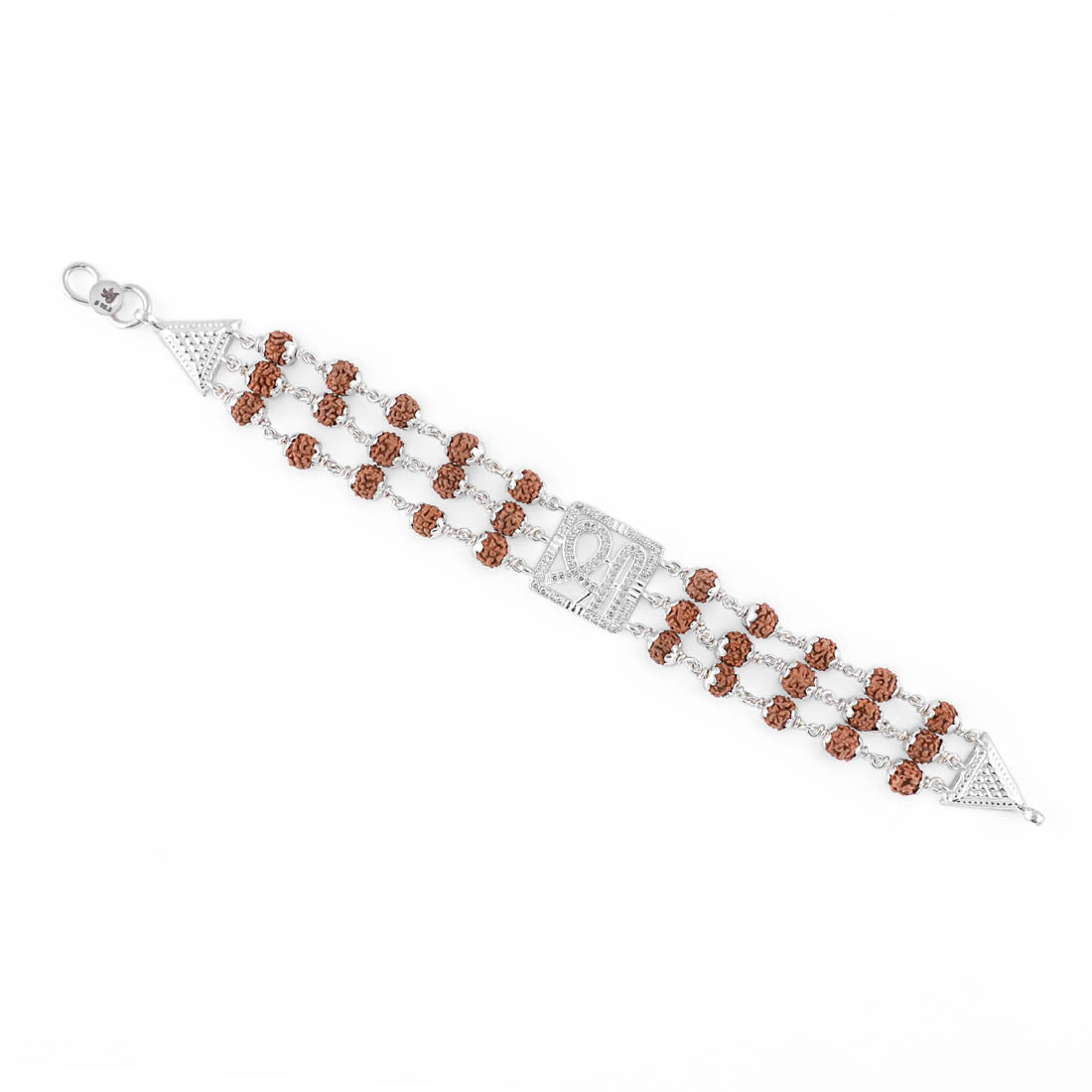 Rudraksha Silver Shree Tripal Line bracelet