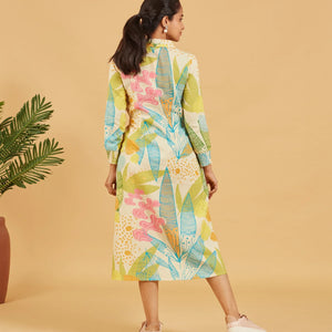 Abstract Tropical Printed Dress