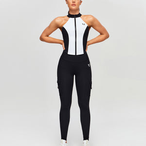 Contrast Color Gym Tank - White and Black