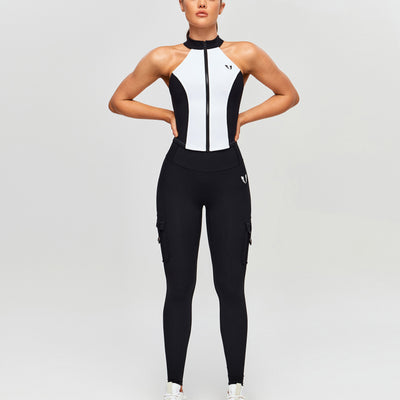 Contrast Color Gym Tank - White and Black
