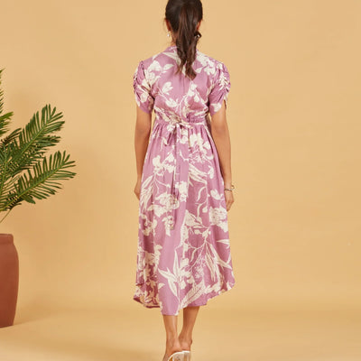 Mauve Floral Dress