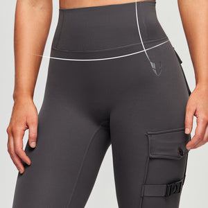 Cargo Fitness Leggings Plus - Elephant Grey