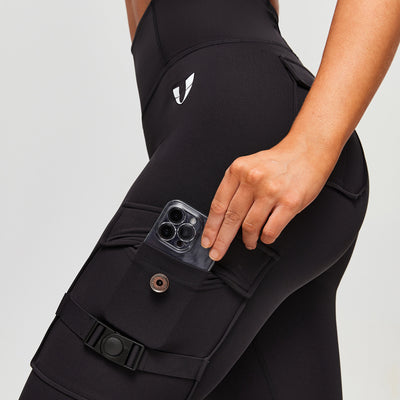 Cargo Fitness Leggings Plus - Black
