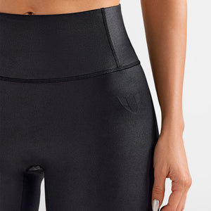 Faux Leather Cargo Power Leggings - Black