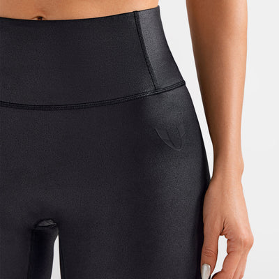 Faux Leather Cargo Power Leggings - Black