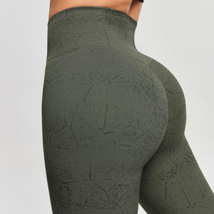 Scrunch Butt Leggings - Moss Green Tie Dye