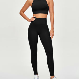 High Neck Sports Bra - Black