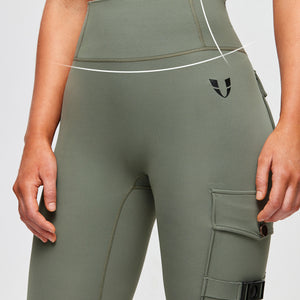 Cargo Fitness Leggings Plus - Camping Green