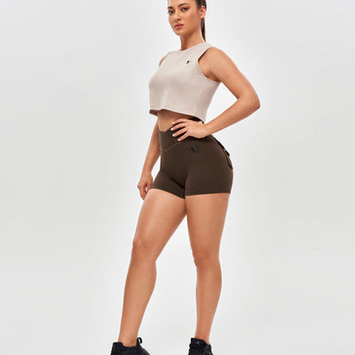 Athletic Crop Top - Beige