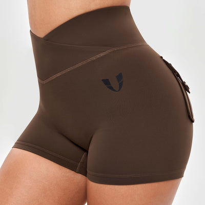 V-waist Cargo Shorts Plus-Dark Brown
