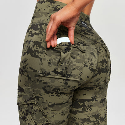 Solo Cargo Leggings - Army Green Camo