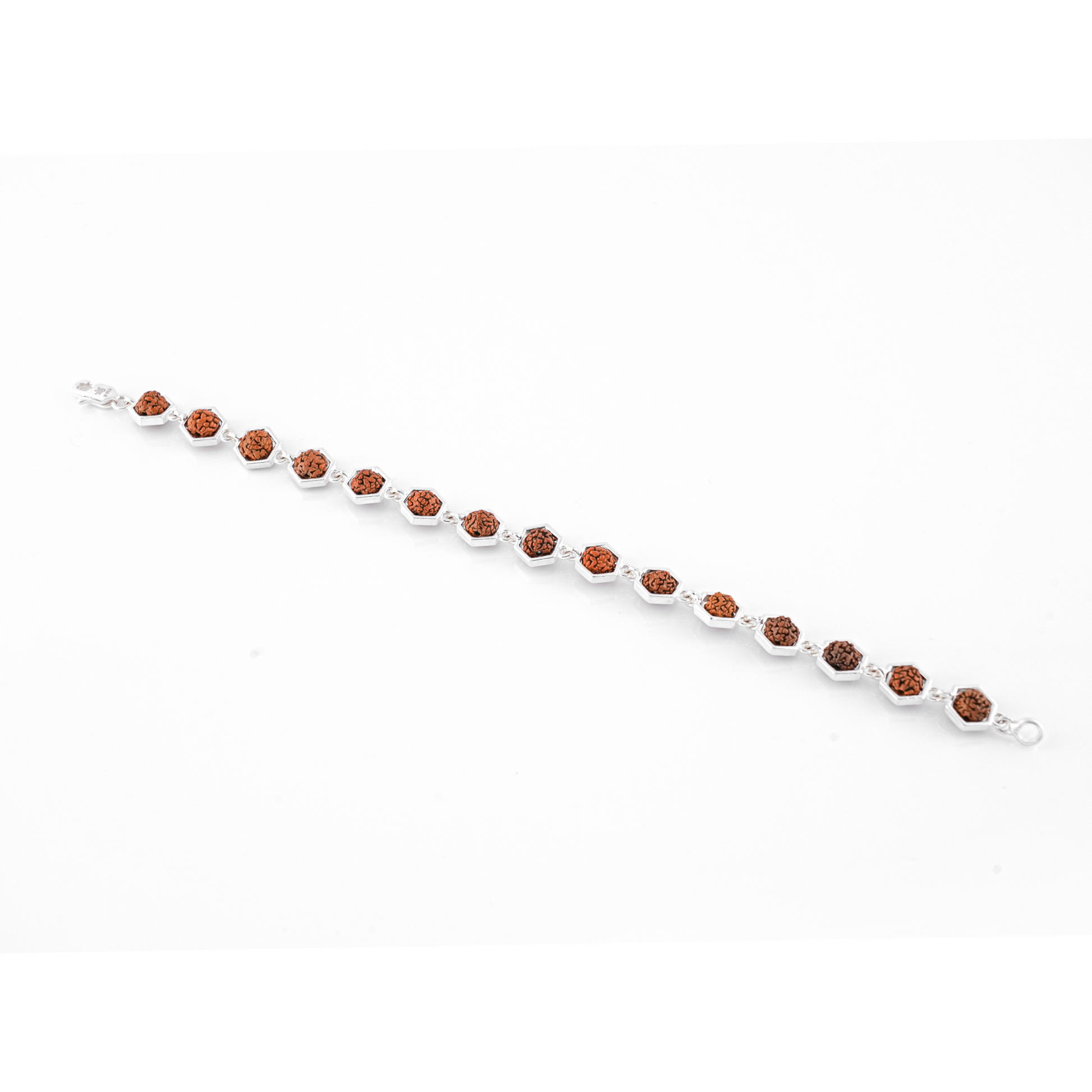 Rudraksha Silver Bracelet (Hexagon)