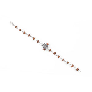Rudraksha Silver Trishul With Mahadev Bracelet