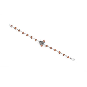 Rudraksha Silver Trinetra Mahakaal Bracelet