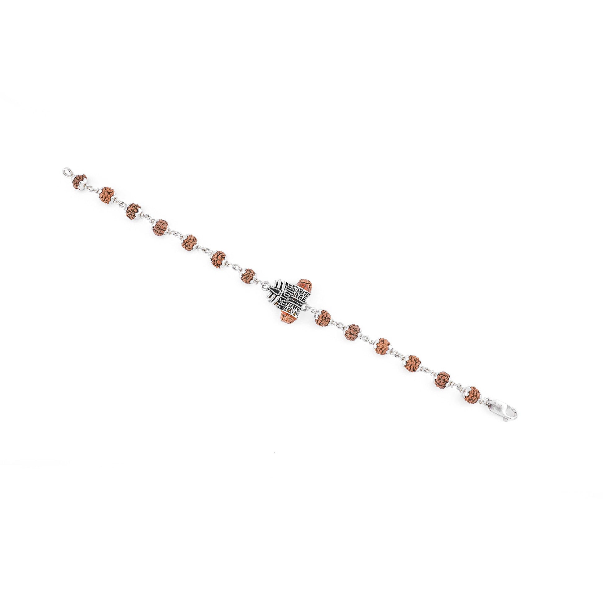 Rudraksha Silver Trinetra Mahakaal Bracelet