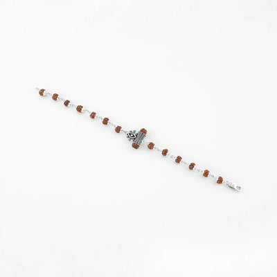 Rudraksha Silver Shiva Third Eye Bracelet