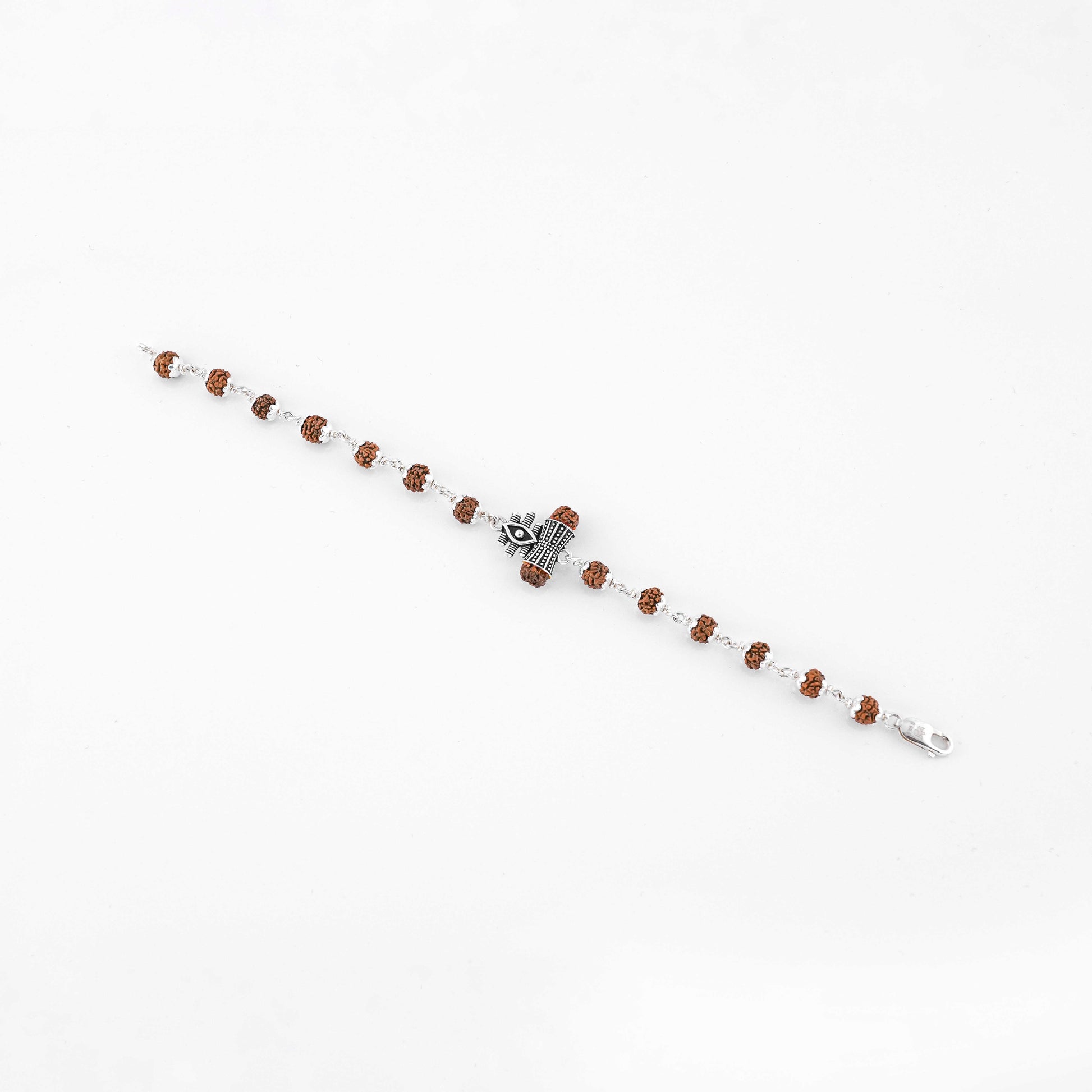 Rudraksha Silver Shiva Third Eye Bracelet