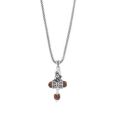 Rudraksha Shiva Pendant with Silver Chain