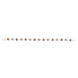 Silver Rakhi with Rudraksha and Om Beads