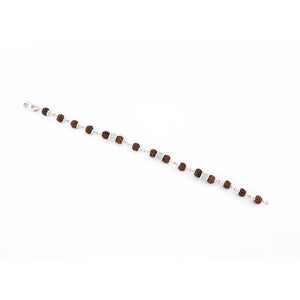 Single Line Rudraksha Silver Rakhi