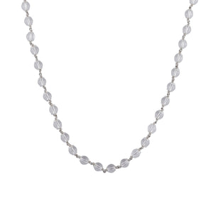 SPHATIK BEAD SILVER MALA