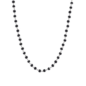 KARUNGALI BEADS SILVER MALA
