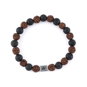 Rudraksha with Lava Beads Bracelet