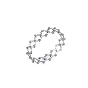 Silver Ring Cum Bracelet with Stone for Women