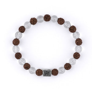 Rudraksha with Spatik Diamond Cut Beads Bracelet