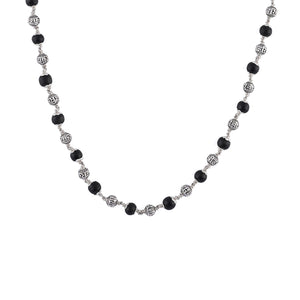KARUNGALI WITH SHREE HARI SILVER BEADS MALA